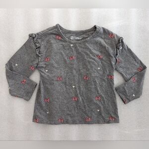BABY Gap Disney Minnie Mouse red polka dot ribbon print long sleeve cotton 4T
